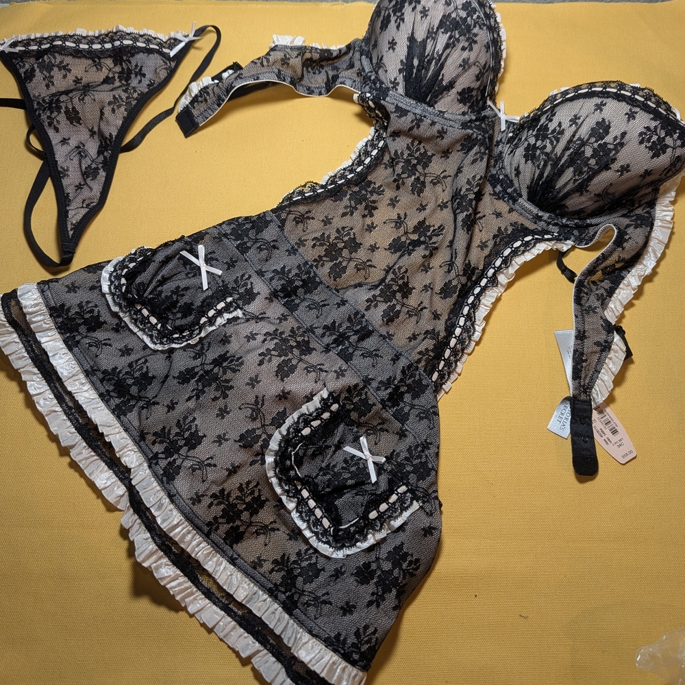 Black Lace Lingerie Set NWT - Picture 1 of 6
